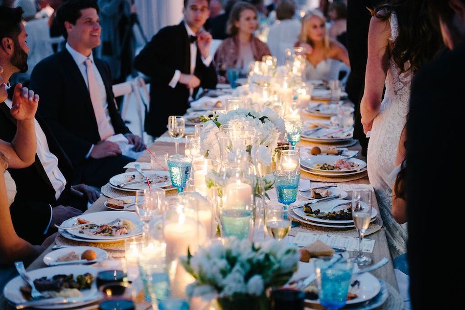 reception, wedding reception, centerpieces, candlelight, ocean side, beach wedding, flowers by cina