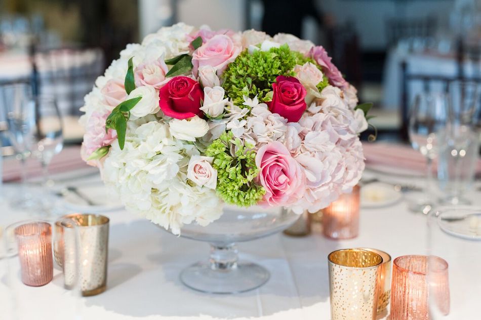 romantic pink, pink flowers, wedding, wedding flowers, flowers by cina, centerpieces, wedding reception