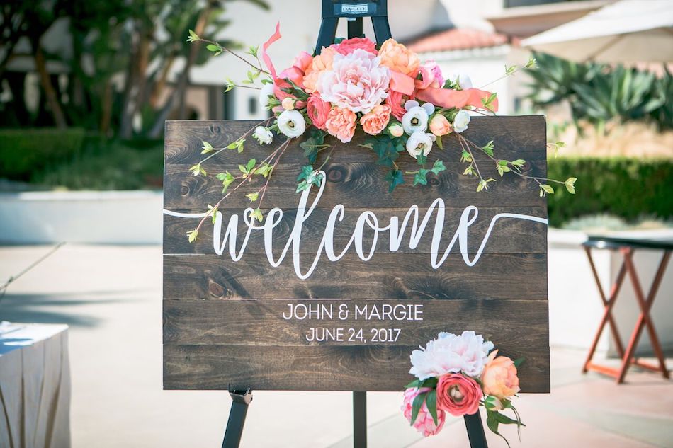 welcome sign, wedding flowers, beautiful blush, wedding, wedding flowers, flowers