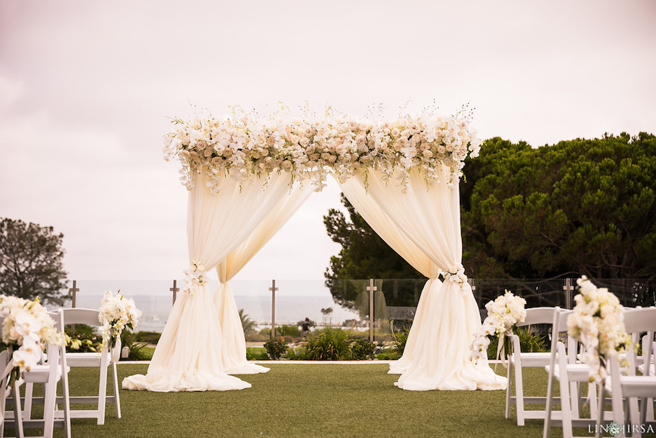 arch, wedding flowers, wedding arch, flowers, enchanting laguna cliffs marriott, flowers by cina