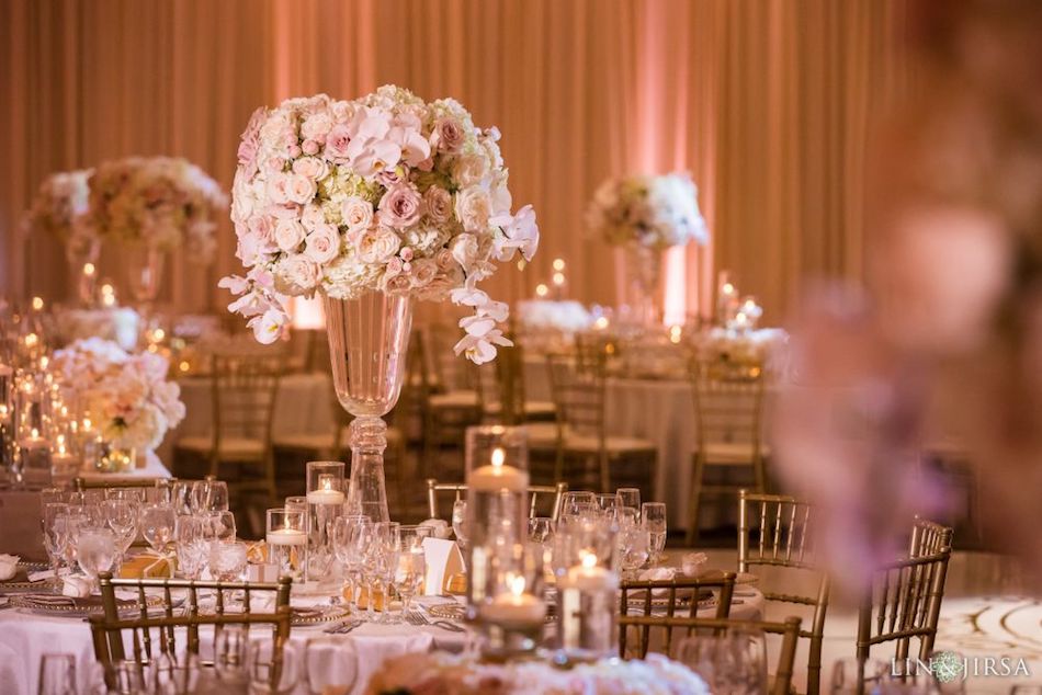 centerpiece, wedding reception, monarch beach resort, flowers by cina, glowing wedding, glowing, orange county florist, orange county floral design