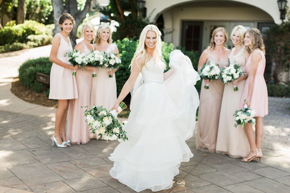 bride, bridesmaids, wedding party, blush, navy and white, bacara resort, santa barbara wedding, orange county wedding, orange county florist, wedding florist, flowers by cina, wedding flowers, floral design, orange county floral design