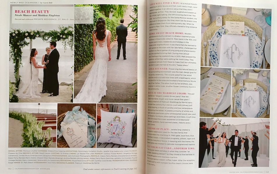 Featured In California Wedding Day Magazine