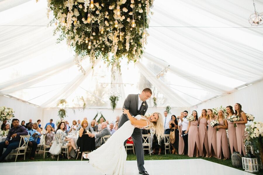 zach ertz, julie Johnston, philadelphia eagles, super bowl, bacara resort, kelsey events, white wedding, flowers by cina, orange county florist, orange county floral design, floral design