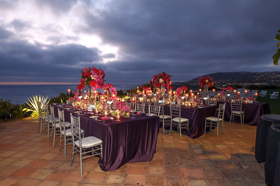 Ritz Carlton Laguna Niguel, pink hued ceremony, Lisa Simpson Weddings, Flowers by Cina, Frank Salas