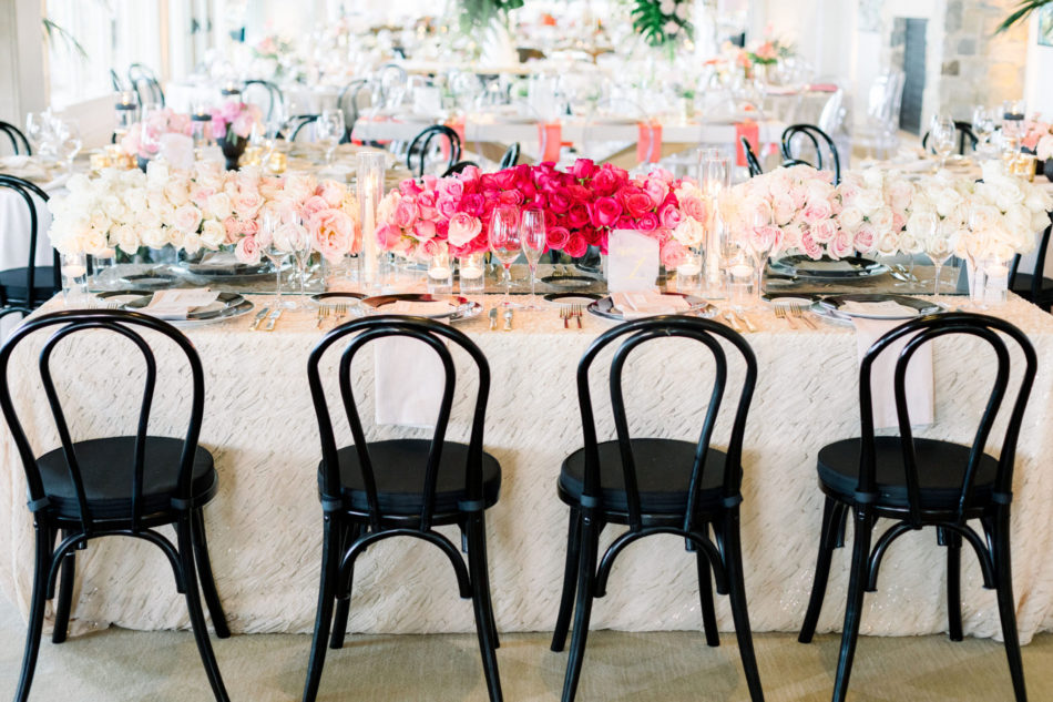 black and white tabletop, ombre centerpiece, spring centerpiece, floral design, florist, wedding florist, wedding flowers, orange county weddings, orange county wedding florist, orange county florist, orange county floral design, flowers by cina