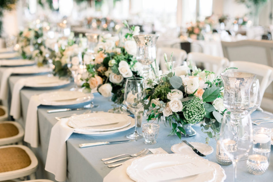 blue tabletop, spring centerpiece, spring tabletop, floral design, florist, wedding florist, wedding flowers, orange county weddings, orange county wedding florist, orange county florist, orange county floral design, flowers by cina