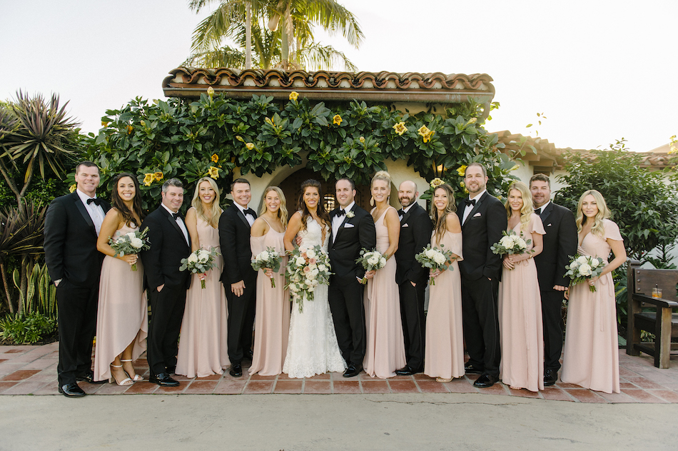 bridal party, bridesmaids, groomsmen, bride and groom, blush wedding, traditional pastel wedding, Flowers by Cina, orange county wedding florist, orange county weddings, floral design, orange county floral designer, floral designer