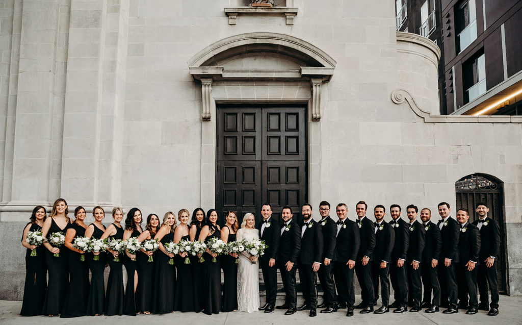 bridal party, black and white bridal party, classic bridal party, floral design, florist, wedding florist, wedding flowers, orange county weddings, orange county wedding florist, orange county florist, orange county floral design, flowers by cina