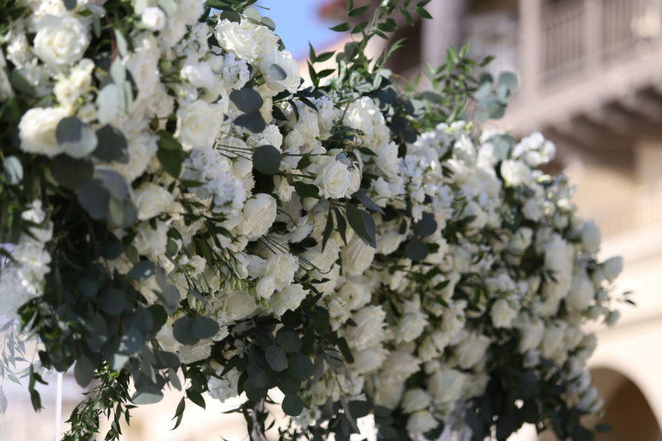 floral arch, white floral arch, white ceremony blooms, floral design, florist, wedding florist, wedding flowers, orange county weddings, orange county wedding florist, orange county florist, orange county floral design, flowers by cina