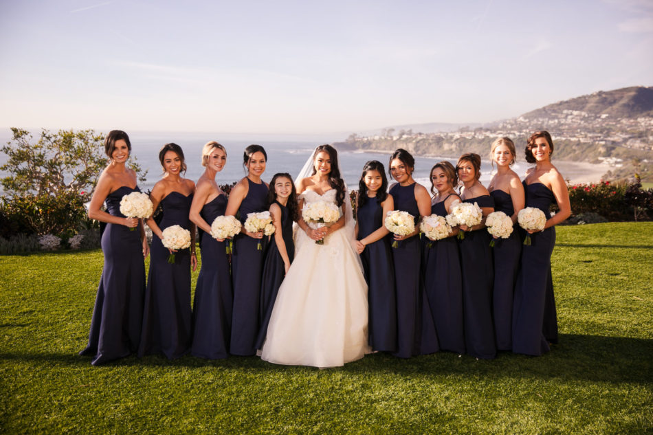 bridesmaids, white bridal bouquets, black bridesmaids dresses, floral design, florist, wedding florist, wedding flowers, orange county weddings, orange county wedding florist, orange county florist, orange county floral design, flowers by cina