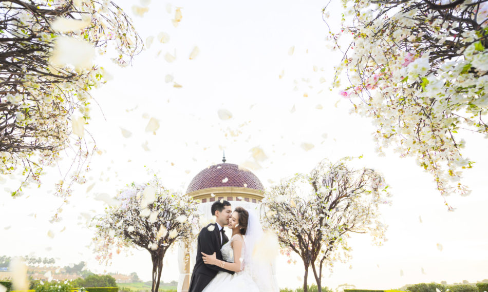 bride and groom, fairytale wedding, petal reception, floral design, florist, wedding florist, wedding flowers, orange county weddings, orange county wedding florist, orange county florist, orange county floral design, flowers by cina