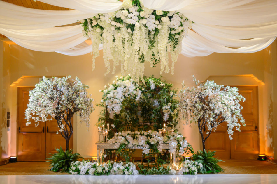 white florals, white floral decor, floral chandelier, floral design, florist, wedding florist, wedding flowers, orange county weddings, orange county wedding florist, orange county florist, orange county floral design, flowers by cina