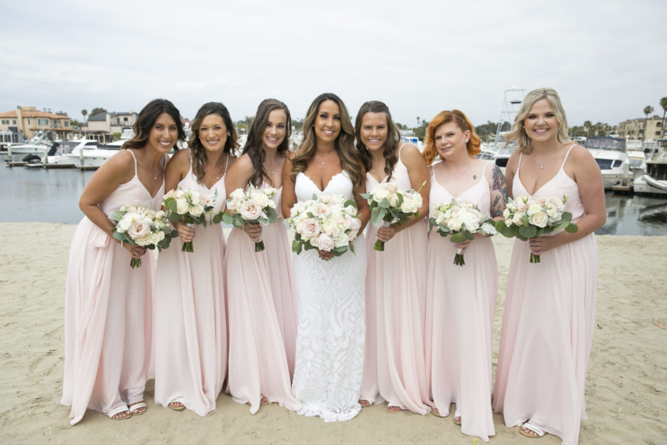 pink bridesmaid dress, blush bridesmaid dress, romantic bridesmaid dress, floral design, florist, wedding florist, wedding flowers, orange county weddings, orange county wedding florist, orange county florist, orange county floral design, flowers by cina