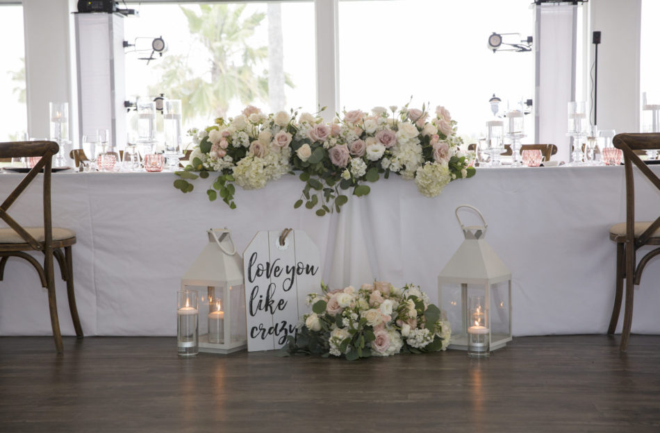 blush sweetheart table, sweetheart table, romantic sweetheart table, floral design, florist, wedding florist, wedding flowers, orange county weddings, orange county wedding florist, orange county florist, orange county floral design, flowers by cina