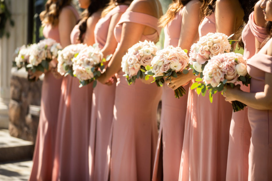 heartwarming persian wedding, blush bridesmaid dresses, pink bridesmaid dresses, bridesmaid bouquets, floral design, florist, wedding florist, wedding flowers, orange county weddings, orange county wedding florist, orange county florist, orange county floral design, flowers by cina