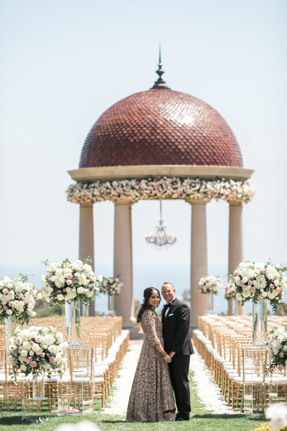 bride and groom, blush ceremony, blush ceremony setup, floral design, florist, wedding florist, wedding flowers, orange county weddings, orange county wedding florist, orange county florist, orange county floral design, flowers by cina