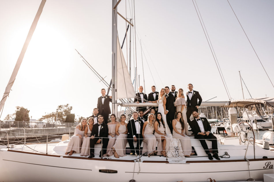 bridal party, harbor wedding, boat wedding, floral design, florist, wedding florist, wedding flowers, orange county weddings, orange county wedding florist, orange county florist, orange county floral design, flowers by cina