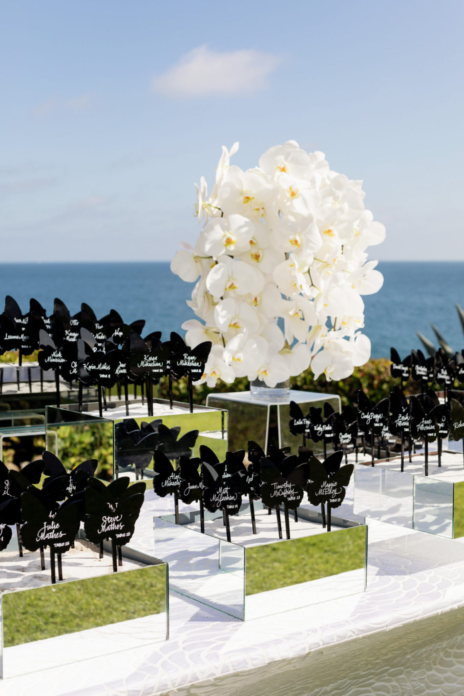 escort cards, wedding escort cards, lavish oceanfront wedding, floral design, florist, wedding florist, event florist, wedding flowers, event flowers, cabo san lucas weddings, cabo san lucas wedding florist, cabo san lucas florist, cabo san lucas floral design, cabo rentals, flowers and events