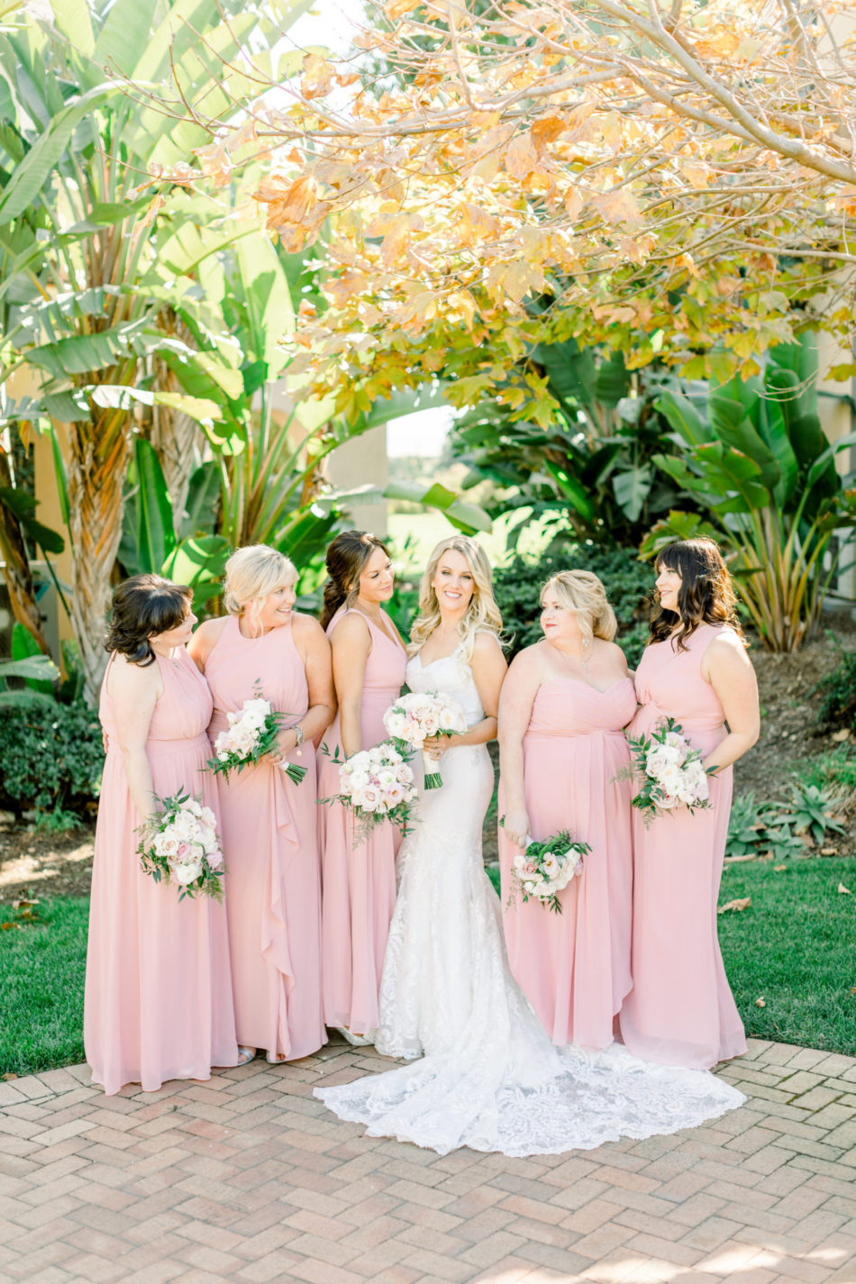 pink bridesmaids dress, bridesmaids, gorgeous floral-filled wedding, floral design, florist, wedding florist, wedding flowers, orange county weddings, orange county wedding florist, orange county florist, orange county floral design, flowers by cina