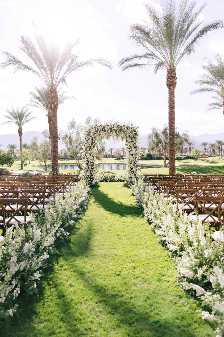 white outdoor wedding, white ceremony blooms, exquisite white wedding, floral design, florist, wedding florist, wedding flowers, orange county weddings, orange county wedding florist, orange county florist, orange county floral design, flowers by cina