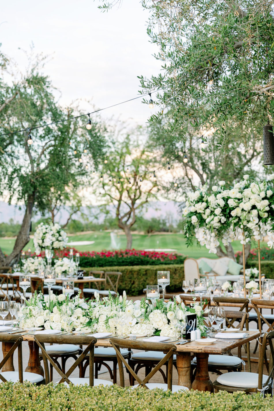 outdoor reception blooms, white reception decor, exquisite white wedding, floral design, florist, wedding florist, wedding flowers, orange county weddings, orange county wedding florist, orange county florist, orange county floral design, flowers by cina