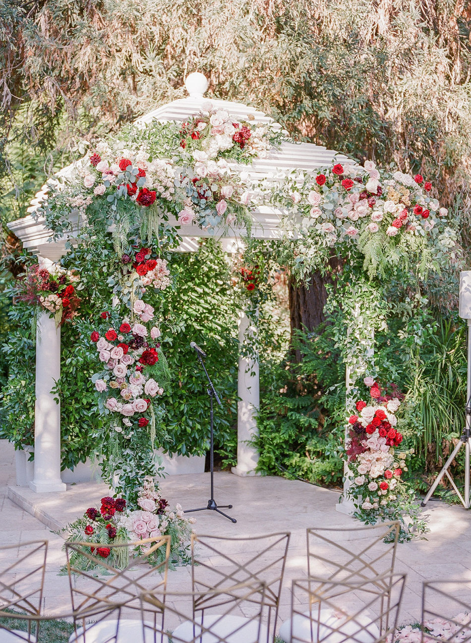 floral arch, floral-filled arch, romantic beverly hills wedding, floral design, florist, wedding florist, wedding flowers, orange county weddings, orange county wedding florist, orange county florist, orange county floral design, flowers by cina