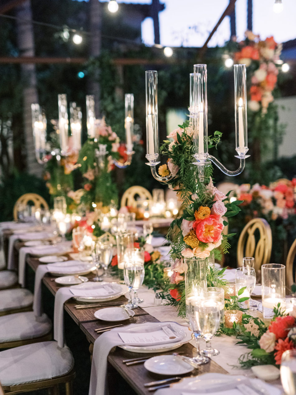 colorful reception decor, colorful centerpiece, gorgeous alfresco reception, floral design, florist, wedding florist, wedding flowers, orange county weddings, orange county wedding florist, orange county florist, orange county floral design, flowers by cina