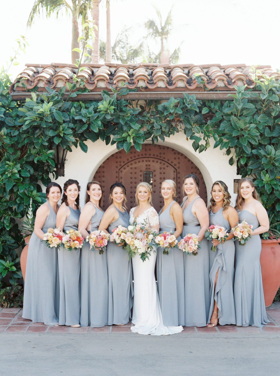 bridesmaids, blue bridesmaids gowns, gorgeous alfresco reception, floral design, florist, wedding florist, wedding flowers, orange county weddings, orange county wedding florist, orange county florist, orange county floral design, flowers by cina