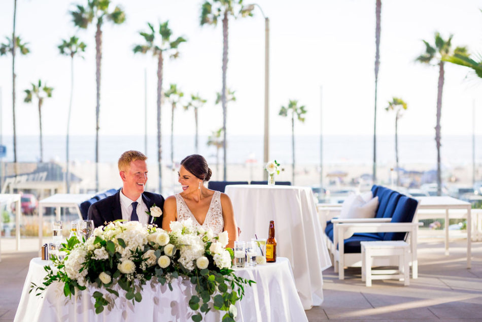 sweetheart table, newlyweds, ethereal white wedding, florist, wedding florist, wedding flowers, orange county weddings, orange county wedding florist, orange county florist, orange county floral design, flowers by cina