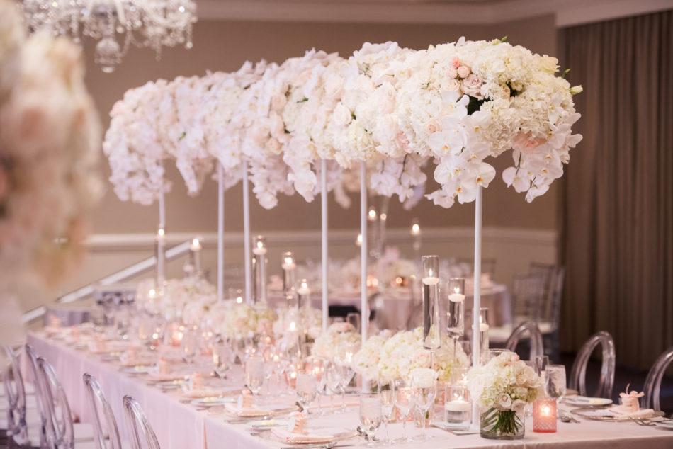 elevated centerpieces, blush centerpieces, dreamy seaside wedding, floral design, florist, wedding florist, wedding flowers, orange county weddings, orange county wedding florist, orange county florist, orange county floral design, flowers by cina