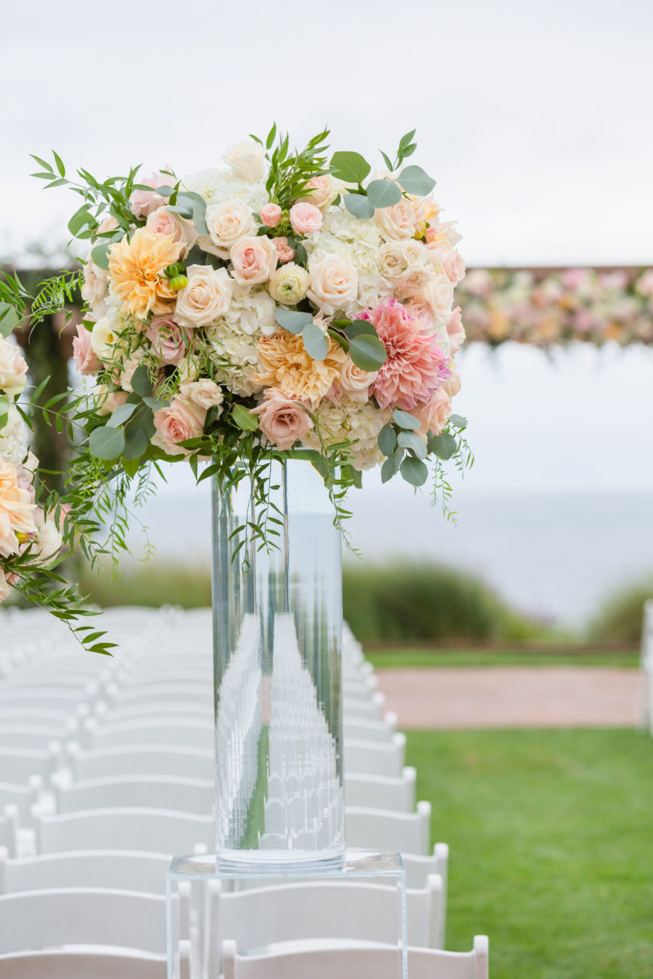 pastel ceremony blooms, pastel ceremony decor, romantic pastel wedding, floral design, florist, wedding florist, wedding flowers, orange county weddings, orange county wedding florist, orange county florist, orange county floral design, flowers by cina