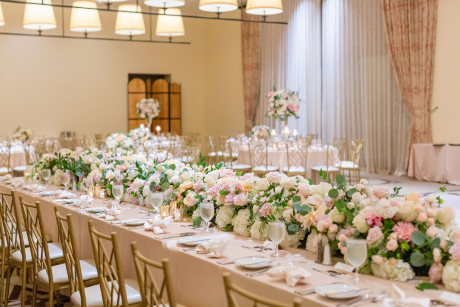 blush reception florals, blush tablescape, romantic pastel wedding, floral design, florist, wedding florist, wedding flowers, orange county weddings, orange county wedding florist, orange county florist, orange county floral design, flowers by cina