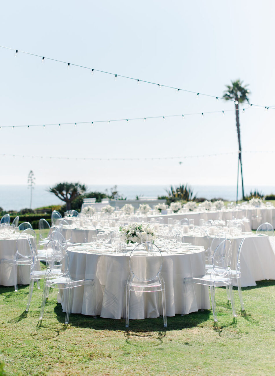 alfresco reception, all-white reception, outdoor reception, gorgeous oceanfront wedding, floral design, florist, wedding florist, wedding flowers, orange county weddings, orange county wedding florist, orange county florist, orange county floral design, flowers by cina