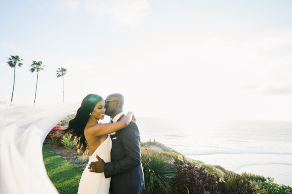 bride and groom, newlyweds, mr and mrs, ethereal oceanfront wedding, floral design, florist, wedding florist, wedding flowers, orange county weddings, orange county wedding florist, orange county florist, orange county floral design, flowers by cina