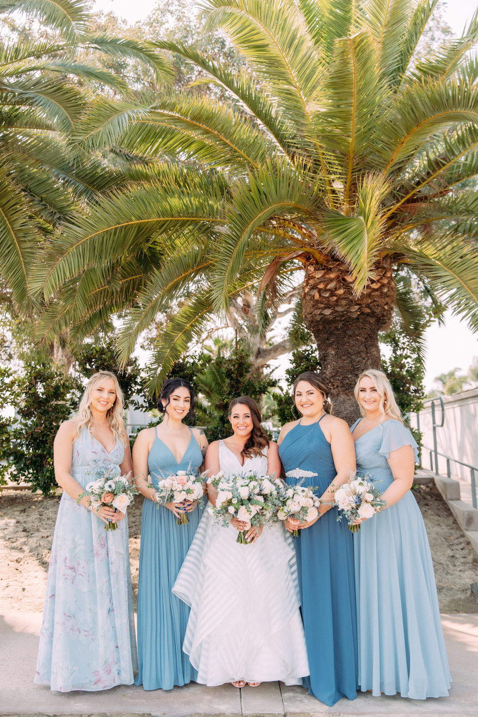 floral design, florist, wedding florist, wedding flowers, orange county weddings, orange county wedding florist, orange county florist, orange county floral design, flowers by cina, blue bridesmaids dresses, blue dress, blue wedding