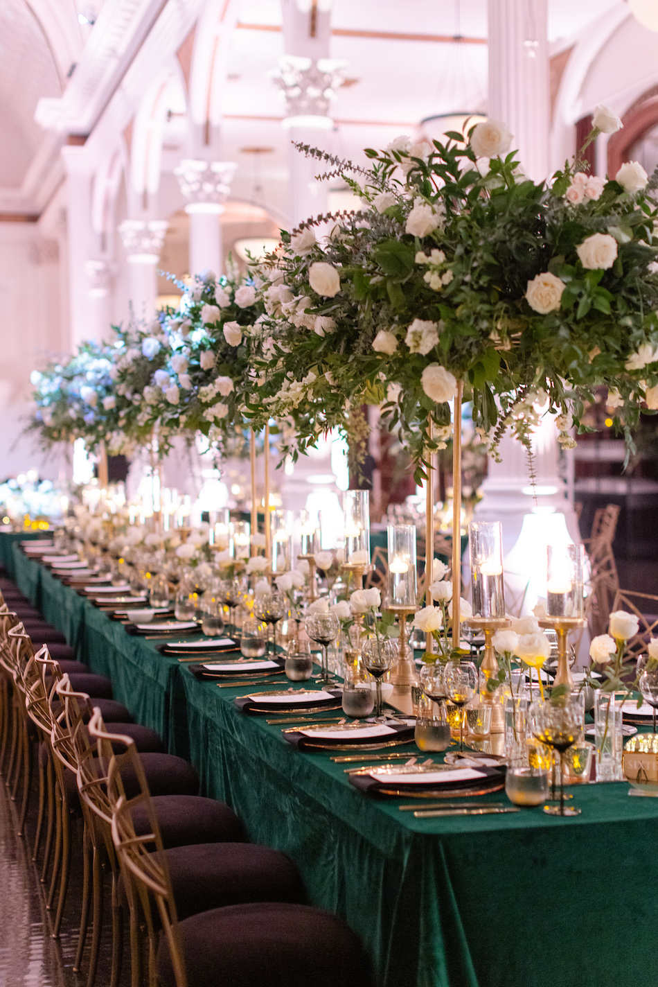 elevated florals, emerald green tablescape, gold decor, floral design, florist, wedding florist, wedding flowers, orange county weddings, orange county wedding florist, orange county florist, orange county floral design, flowers by cina