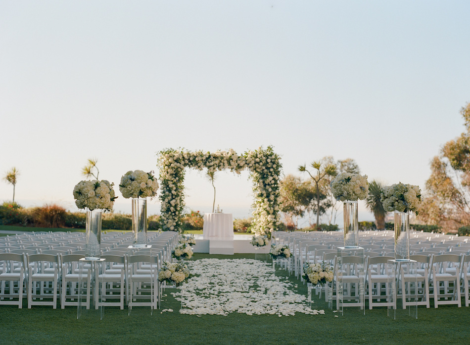 ceremony arch, floral-filled arch, all-white ceremony florals, floral design, florist, wedding florist, wedding flowers, orange county weddings, orange county wedding florist, orange county florist, orange county floral design, flowers by cina