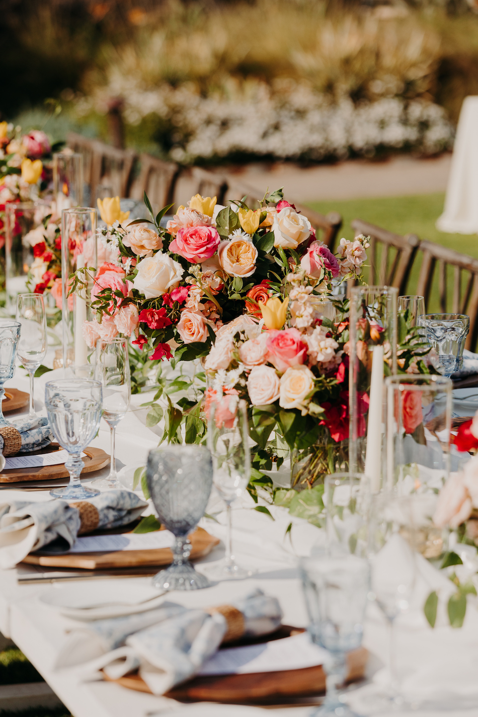 vibrant centerpiece, colorful centerpiece, pink blooms, floral design, florist, wedding florist, wedding flowers, orange county weddings, orange county wedding florist, orange county florist, orange county floral design, flowers by cina