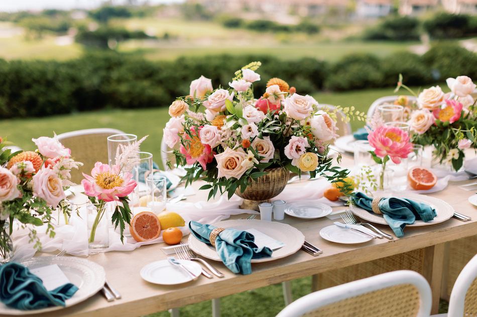 vibrant florals, vibrant tablescape, bright florals, floral design, florist, wedding florist, wedding flowers, orange county weddings, orange county wedding florist, orange county florist, orange county floral design, flowers by cina