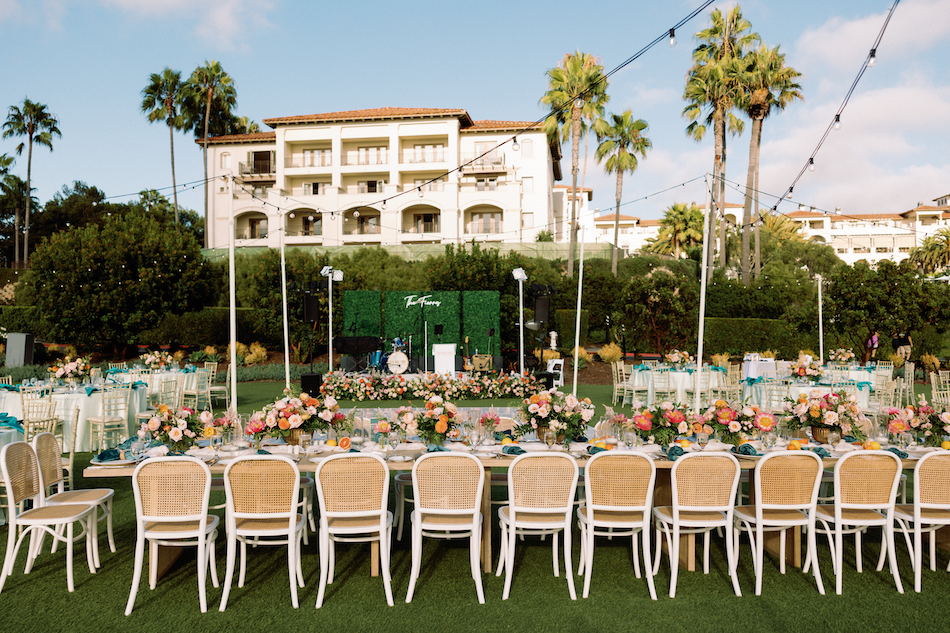 reception space, outdoor reception, vibrant reception decor, floral design, florist, wedding florist, wedding flowers, orange county weddings, orange county wedding florist, orange county florist, orange county floral design, flowers by cina