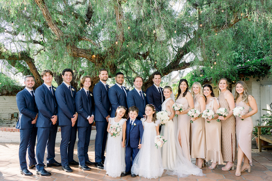 bridal party, wedding party, blush bridesmaids dresses, floral design, florist, wedding florist, wedding flowers, orange county weddings, orange county wedding florist, orange county florist, orange county floral design, flowers by cina