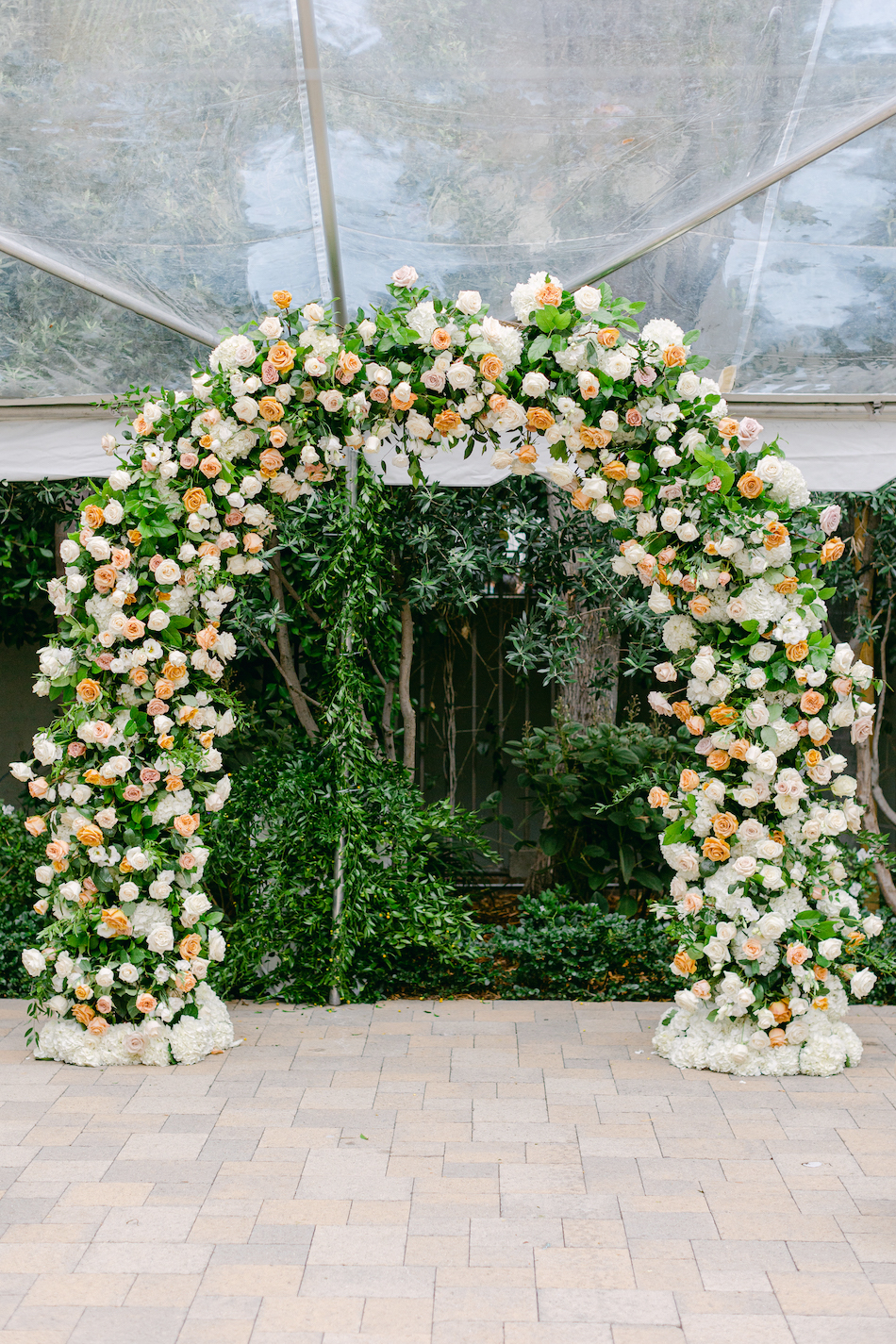 ceremony arch, ceremony structure, floral-filled ceremony arch, floral design, florist, wedding florist, wedding flowers, orange county weddings, orange county wedding florist, orange county florist, orange county floral design, flowers by cina