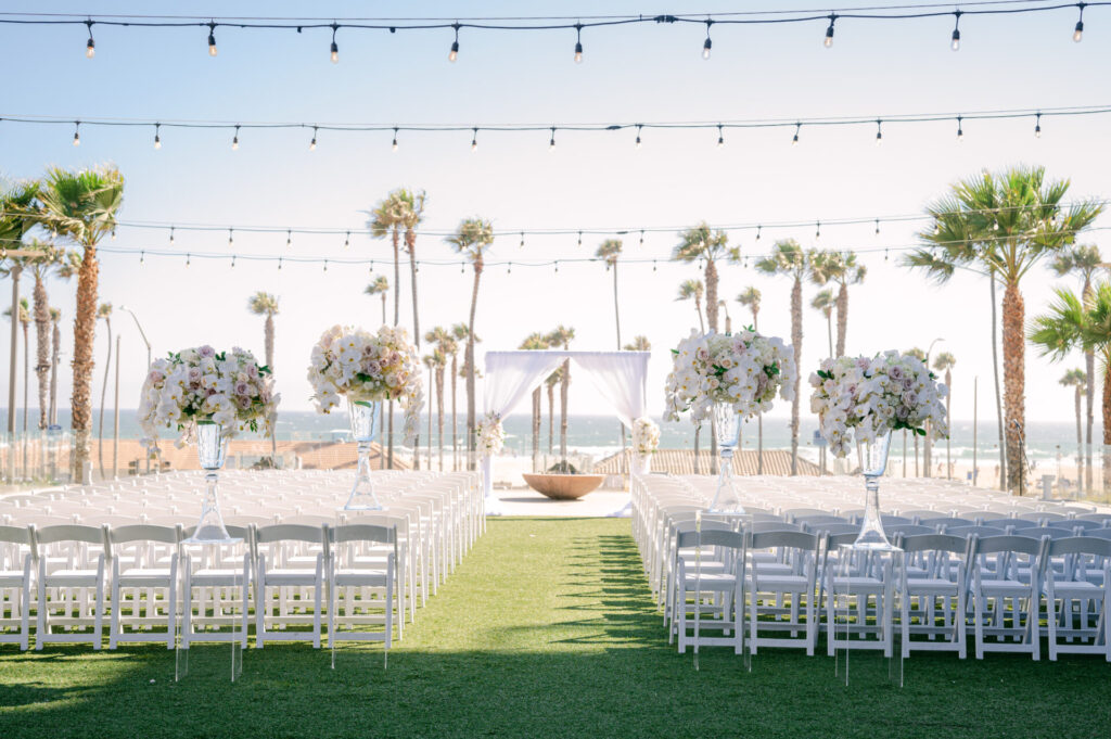 outdoor ceremony, outdoor wedding, floral-filled ceremony, floral design, florist, wedding florist, wedding flowers, orange county weddings, orange county wedding florist, orange county florist, orange county floral design, flowers by cina