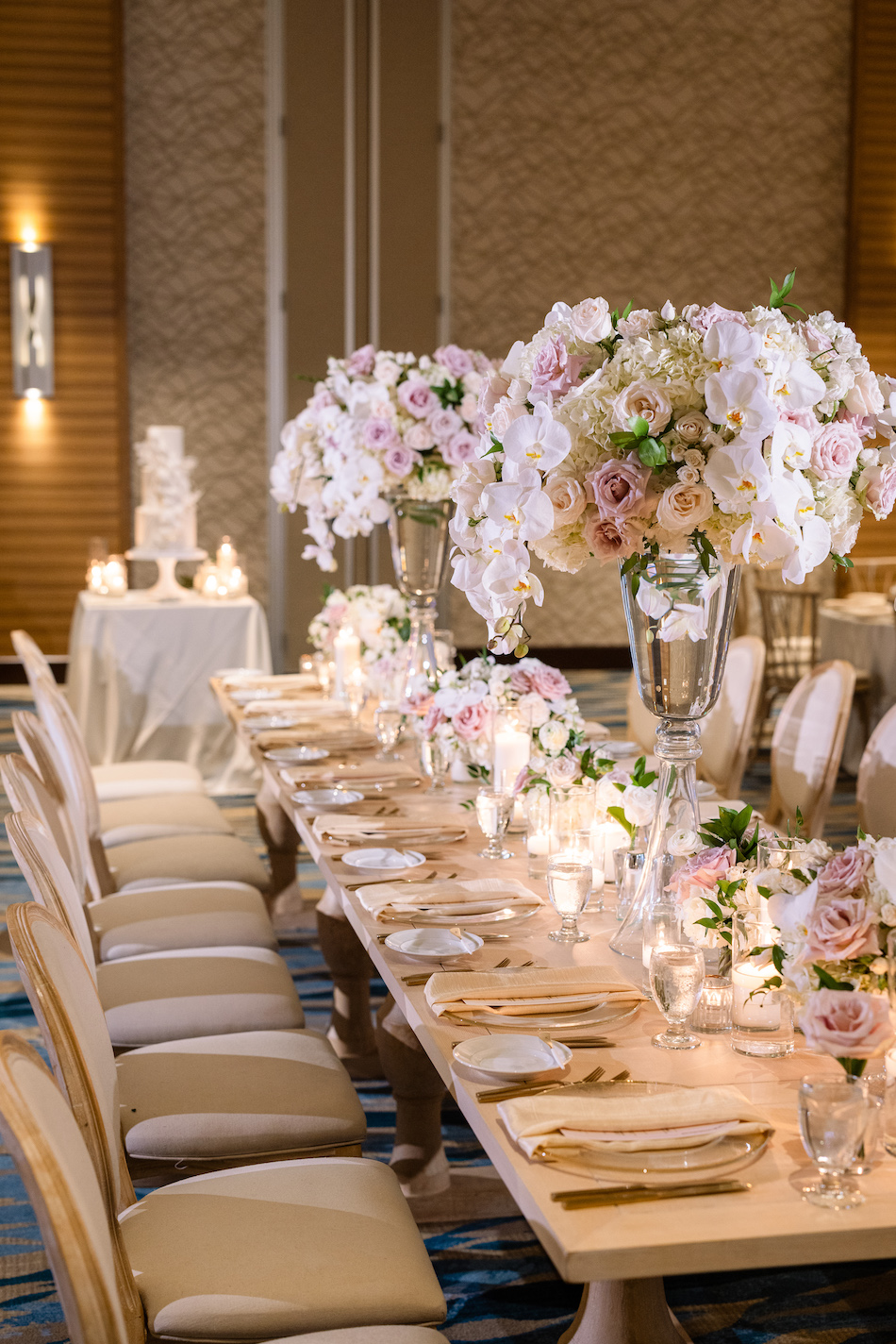 reception florals, blush reception blooms, blush blooms, floral design, florist, wedding florist, wedding flowers, orange county weddings, orange county wedding florist, orange county florist, orange county floral design, flowers by cina