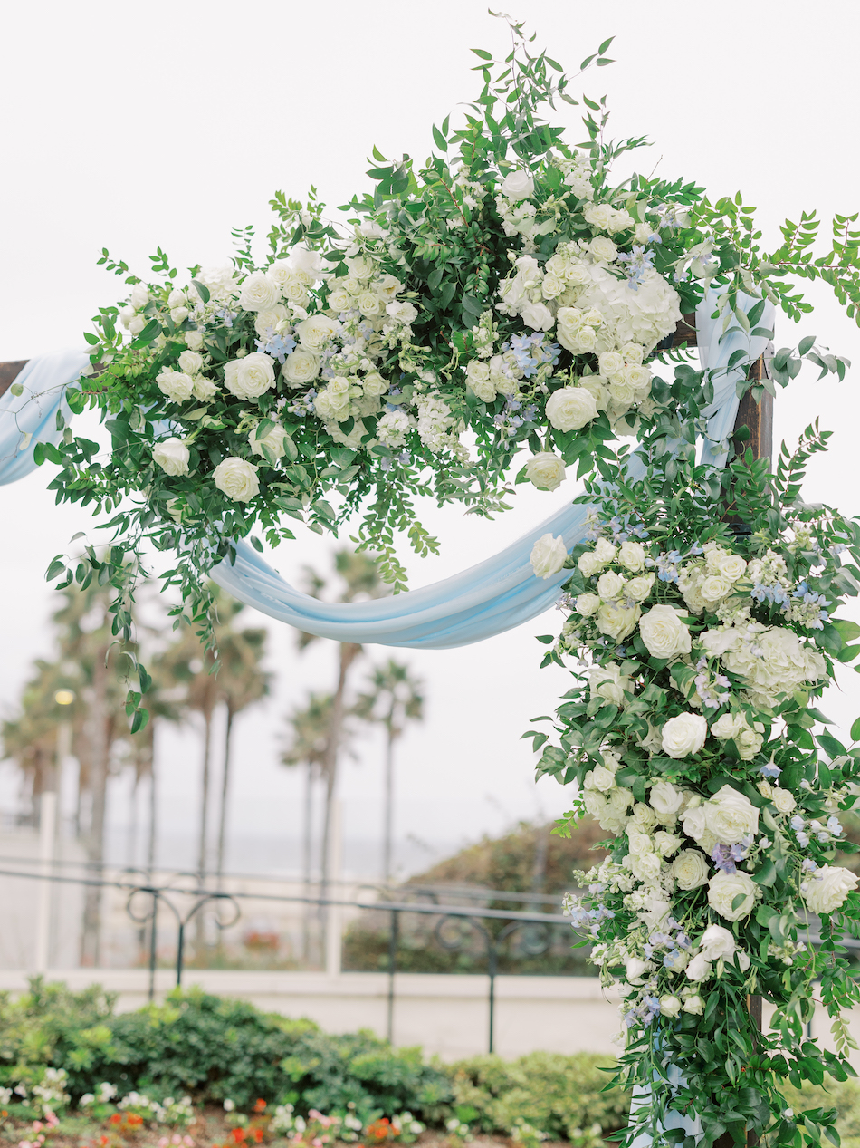 floral arch, ceremony arch, white ceremony florals, floral design, florist, wedding florist, wedding flowers, orange county weddings, orange county wedding florist, orange county florist, orange county floral design, flowers by cina