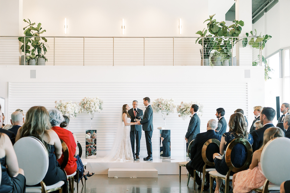 floral design, florist, wedding florist, wedding flowers, orange county weddings, orange county wedding florist, orange county florist, orange county floral design, flowers by cina, modern ceremony setup, white ceremony florals, elevated ceremony florals